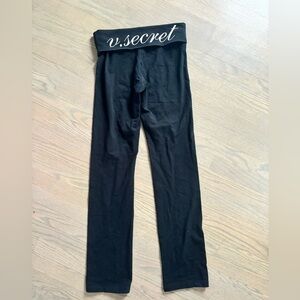 Victoria's Secret PINK foldover flare yoga leggings black cotton blend small